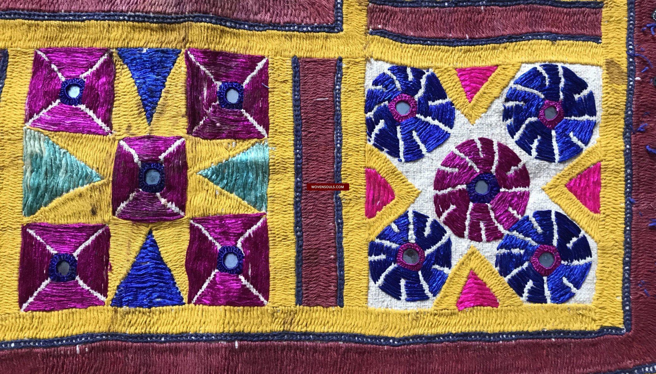 1212 Vintage Gujarat Embroidery Home Decor-WOVENSOULS-Antique-Vintage-Textiles-Art-Decor