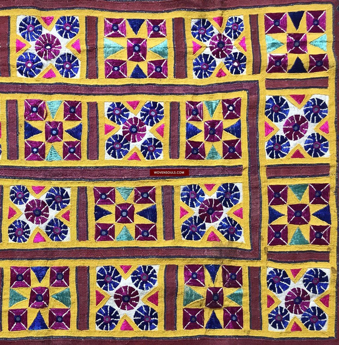 1212 Vintage Gujarat Embroidery Home Decor-WOVENSOULS-Antique-Vintage-Textiles-Art-Decor