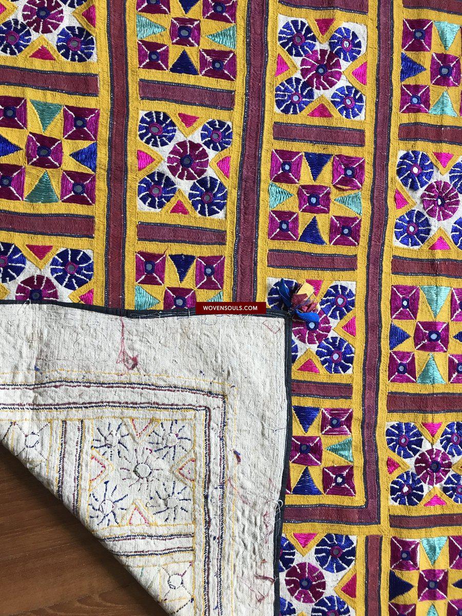 1212 Vintage Gujarat Embroidery Home Decor-WOVENSOULS-Antique-Vintage-Textiles-Art-Decor