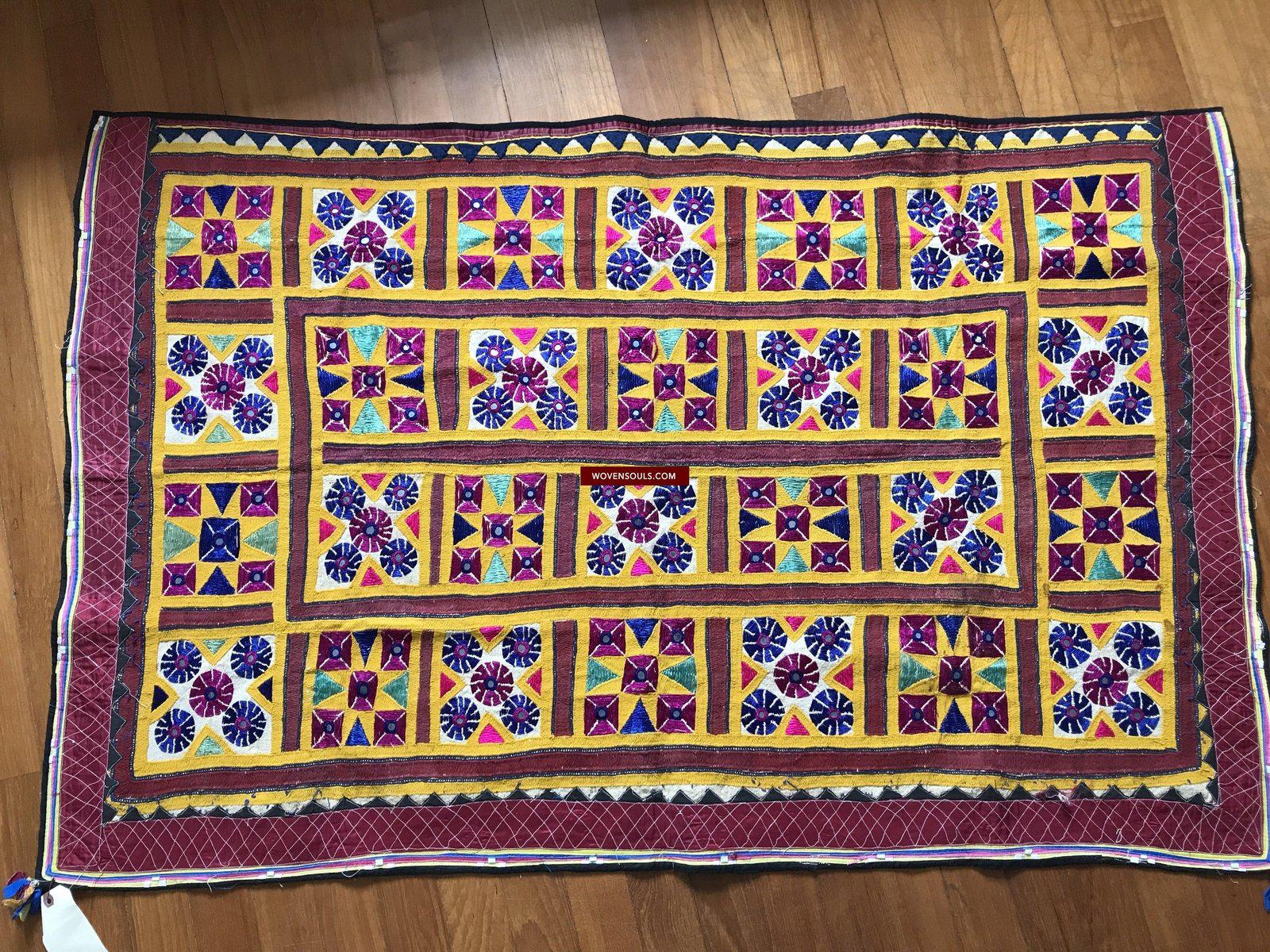 1212 Vintage Gujarat Embroidery Home Decor-WOVENSOULS-Antique-Vintage-Textiles-Art-Decor