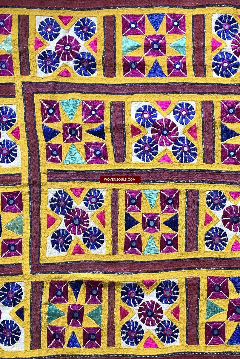 1212 Vintage Gujarat Embroidery Home Decor-WOVENSOULS-Antique-Vintage-Textiles-Art-Decor