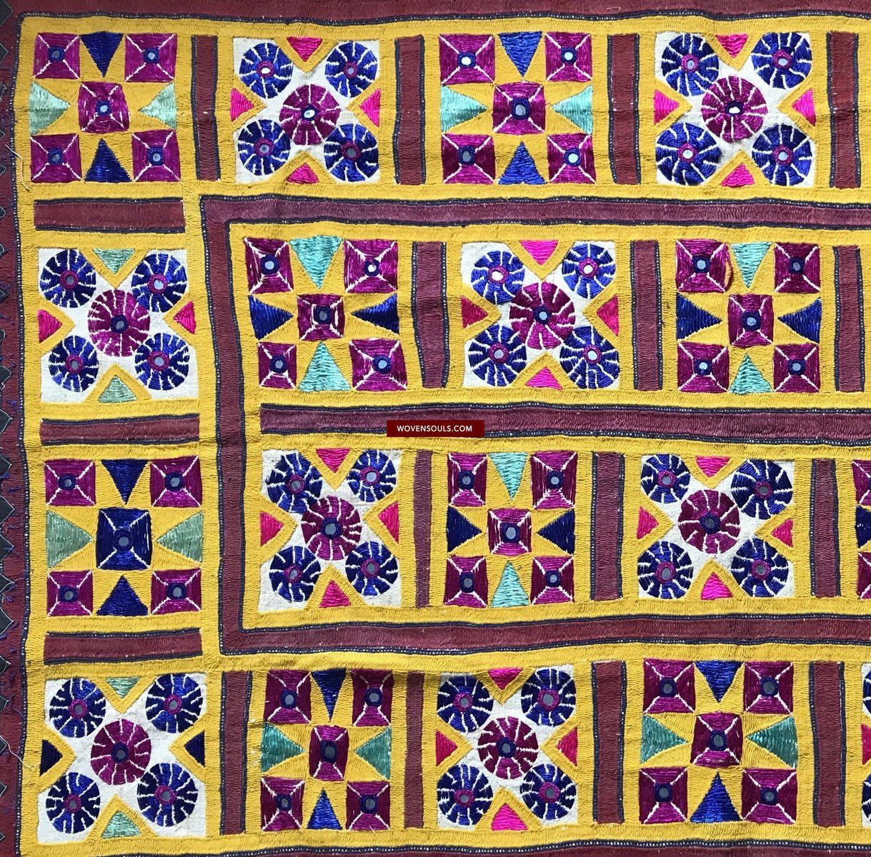 1212 Vintage Gujarat Embroidery Home Decor-WOVENSOULS-Antique-Vintage-Textiles-Art-Decor