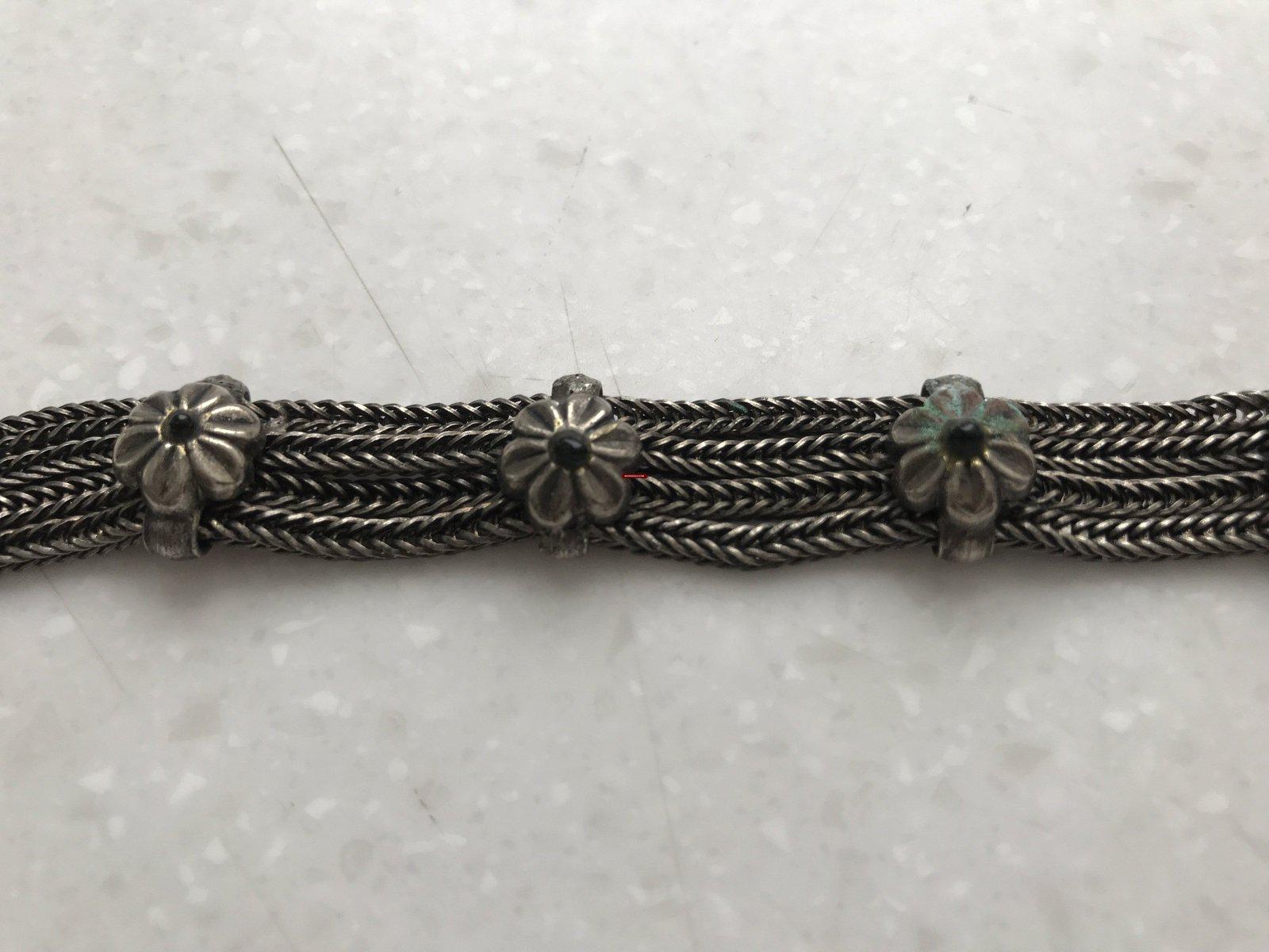 1213 Vintage Indian Silver Jewelry - Waist Belt - Kandoro-WOVENSOULS-Antique-Vintage-Textiles-Art-Decor