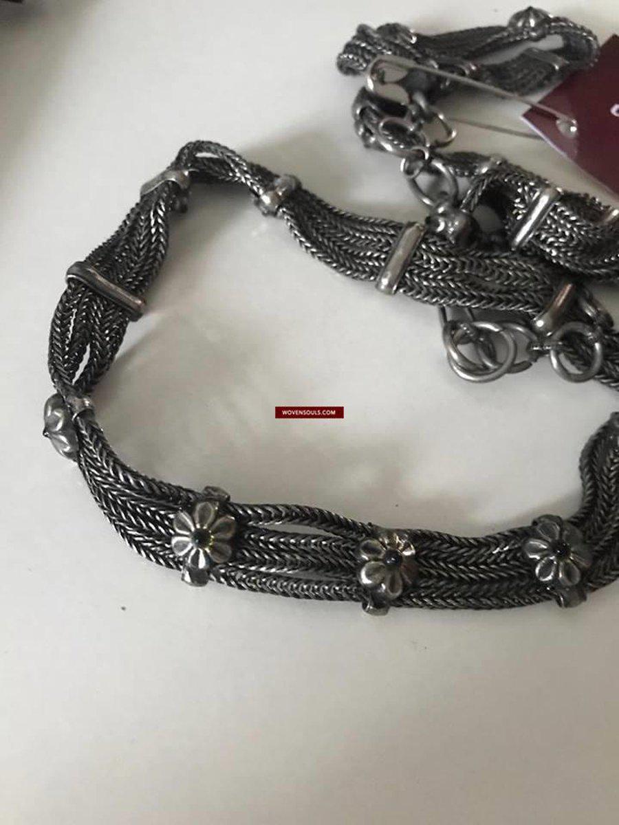 1213 Vintage Indian Silver Jewelry - Waist Belt - Kandoro-WOVENSOULS-Antique-Vintage-Textiles-Art-Decor