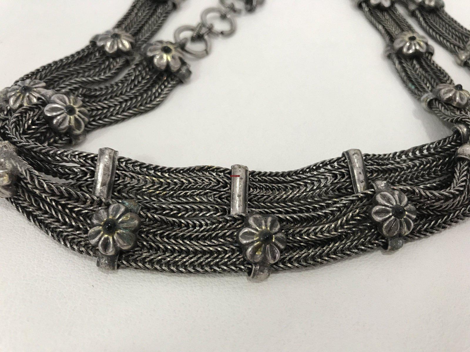 1213 Vintage Indian Silver Jewelry - Waist Belt - Kandoro-WOVENSOULS-Antique-Vintage-Textiles-Art-Decor