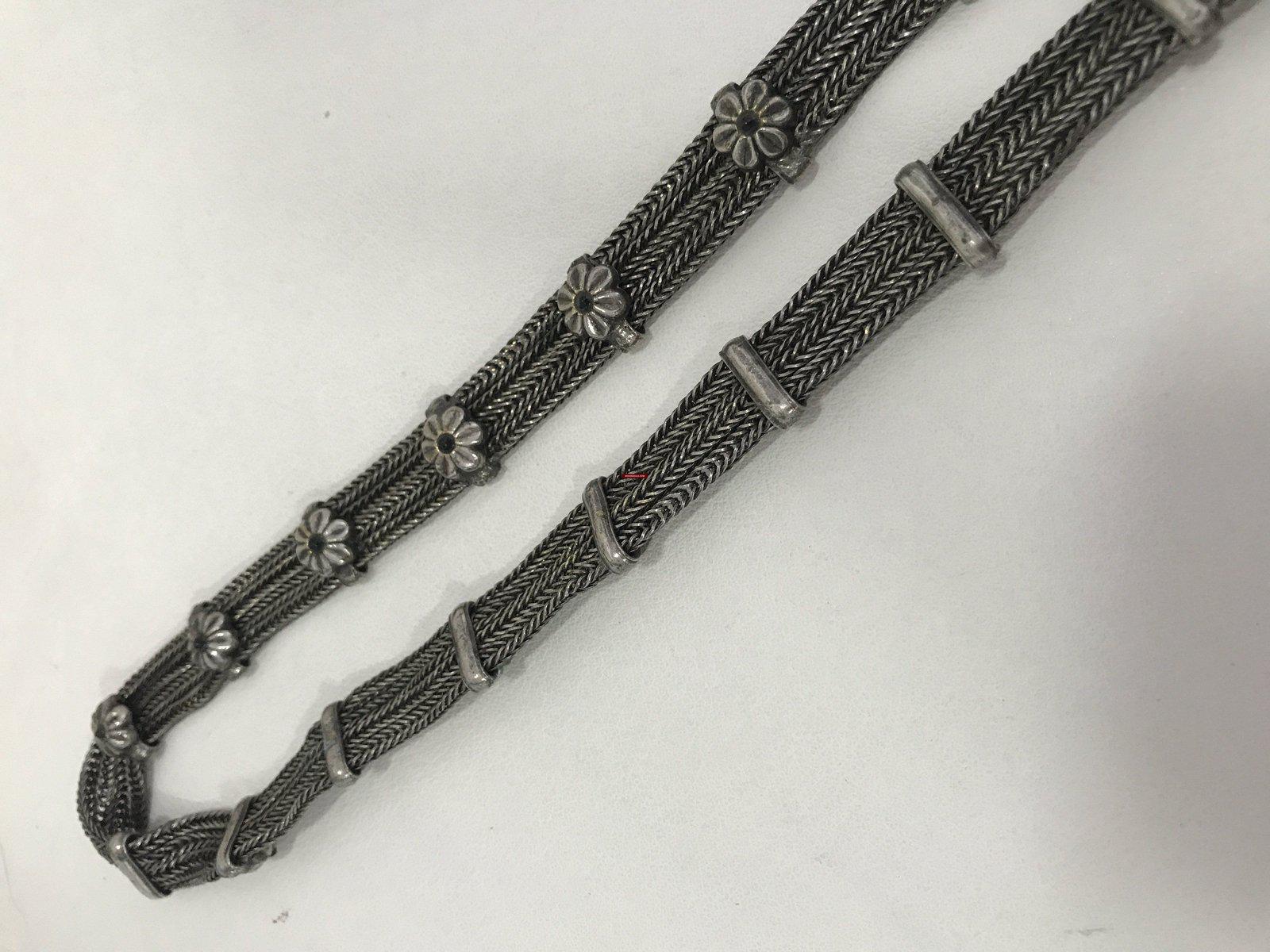 1213 Vintage Indian Silver Jewelry - Waist Belt - Kandoro-WOVENSOULS-Antique-Vintage-Textiles-Art-Decor