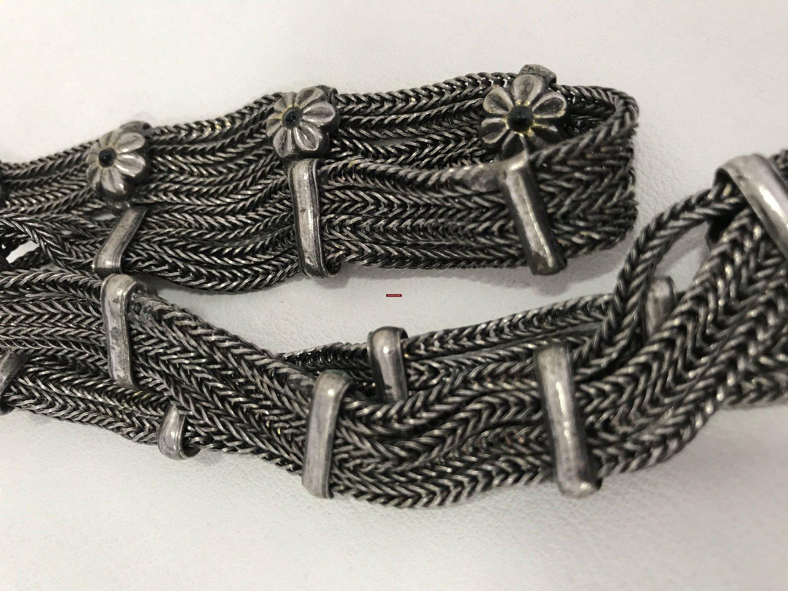 1213 Vintage Indian Silver Jewelry - Waist Belt - Kandoro-WOVENSOULS-Antique-Vintage-Textiles-Art-Decor