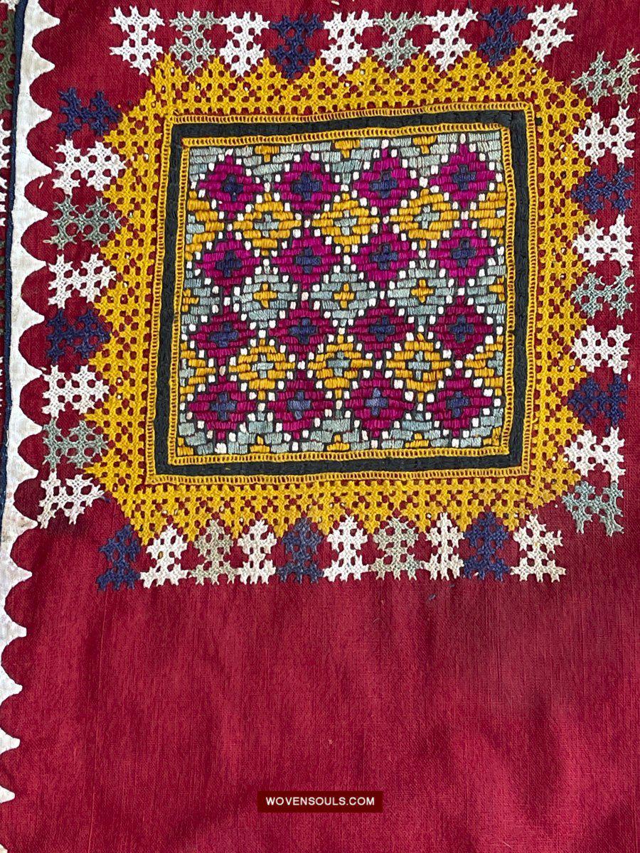 1216 Rare Vintage Ceremonial Camel Cover with Embroidery - Sindh / Rajasthan-WOVENSOULS-Antique-Vintage-Textiles-Art-Decor