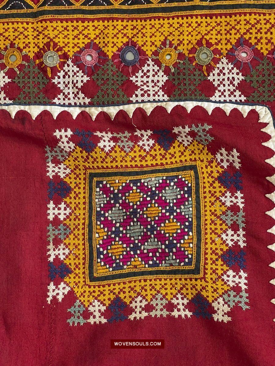 1216 Rare Vintage Ceremonial Camel Cover with Embroidery - Sindh / Rajasthan-WOVENSOULS-Antique-Vintage-Textiles-Art-Decor