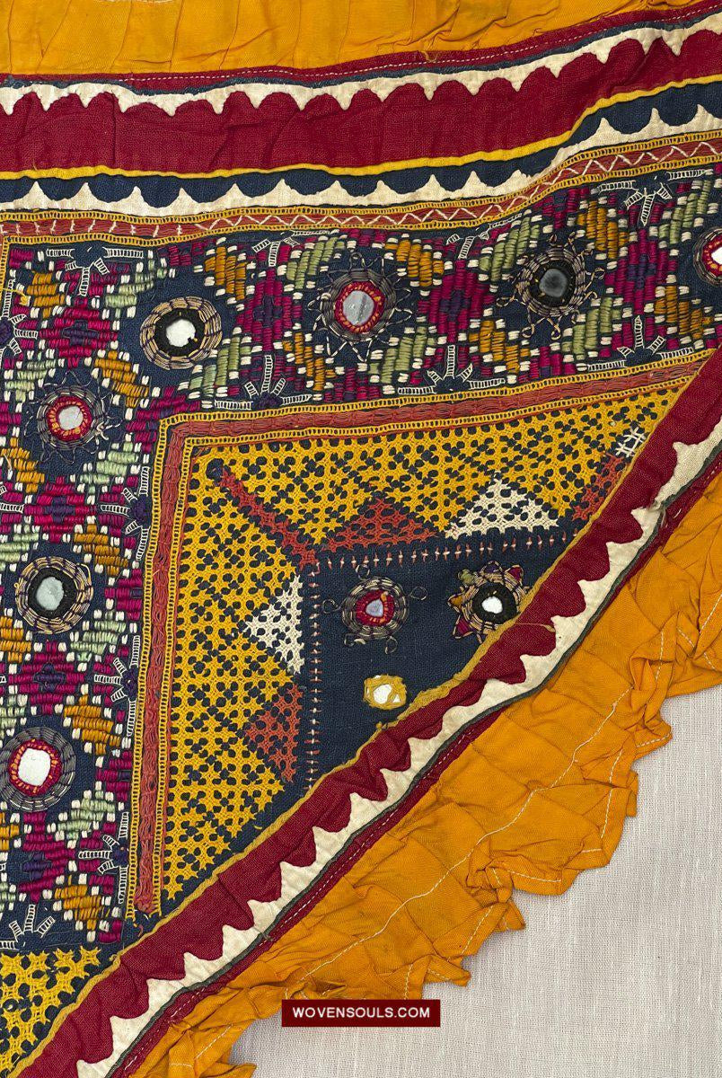 1216 Rare Vintage Ceremonial Camel Cover with Embroidery - Sindh / Rajasthan-WOVENSOULS-Antique-Vintage-Textiles-Art-Decor