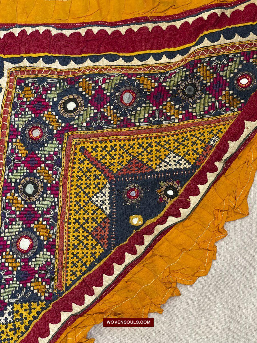 1216 Rare Vintage Ceremonial Camel Cover with Embroidery - Sindh / Rajasthan-WOVENSOULS-Antique-Vintage-Textiles-Art-Decor