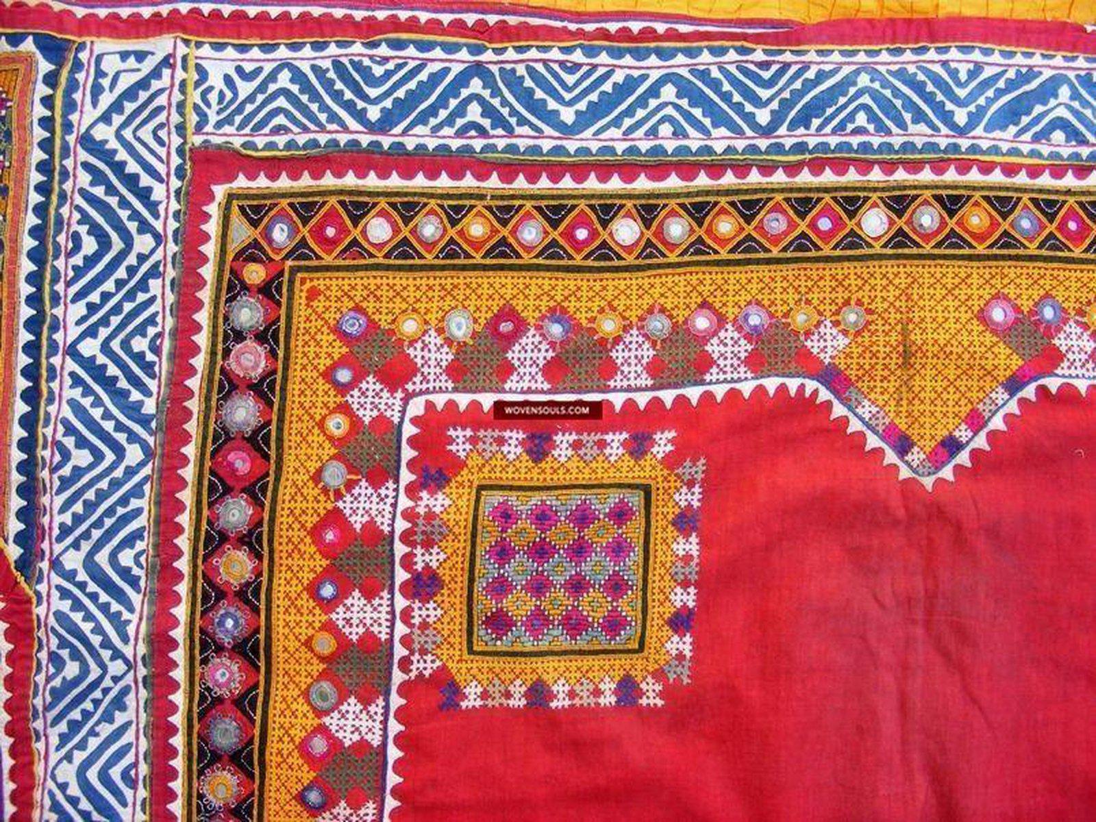 1216 Rare Vintage Ceremonial Camel Cover with Embroidery - Sindh / Rajasthan-WOVENSOULS-Antique-Vintage-Textiles-Art-Decor