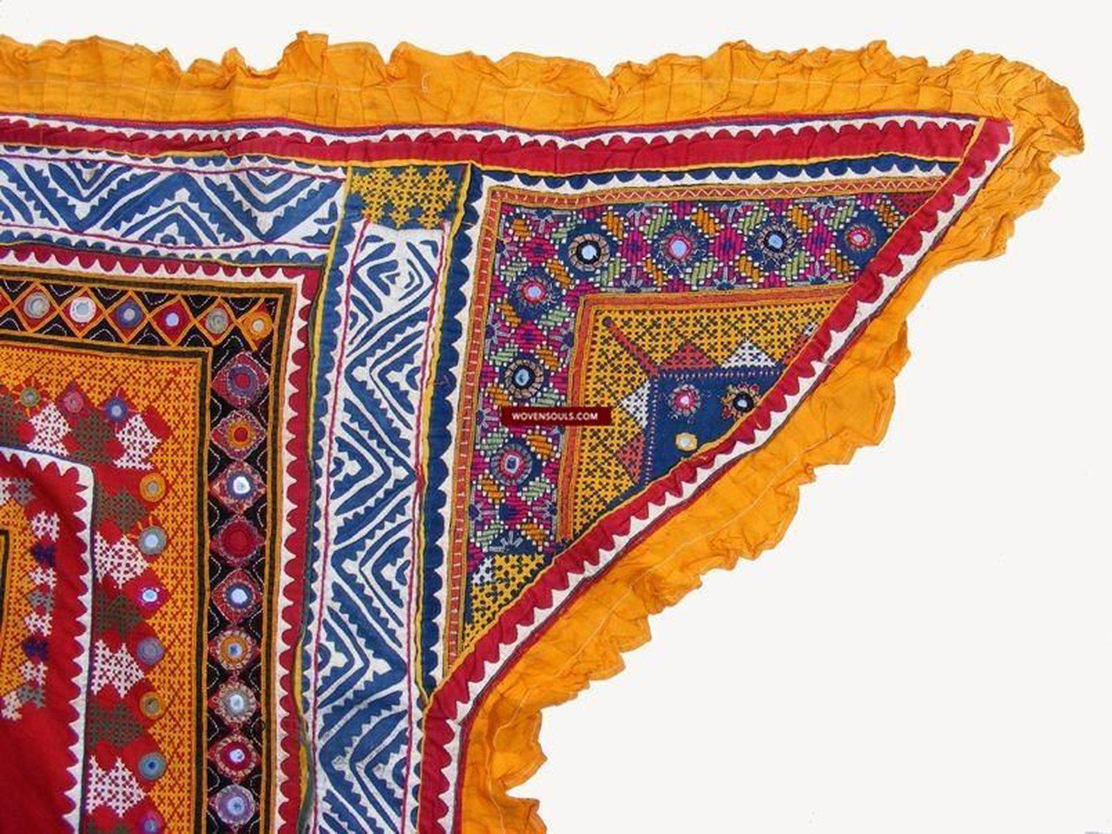 1216 Rare Vintage Ceremonial Camel Cover with Embroidery - Sindh / Rajasthan-WOVENSOULS-Antique-Vintage-Textiles-Art-Decor