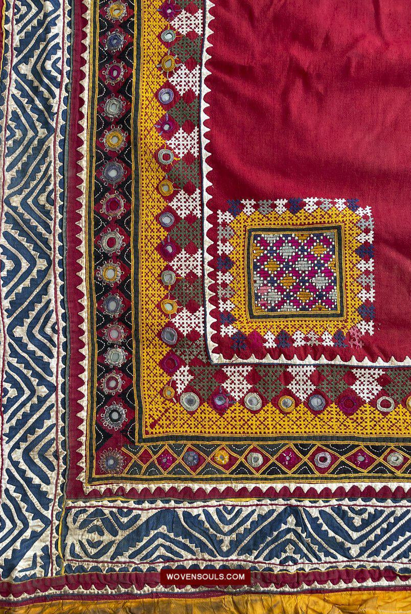 1216 Rare Vintage Ceremonial Camel Cover with Embroidery - Sindh / Rajasthan-WOVENSOULS-Antique-Vintage-Textiles-Art-Decor