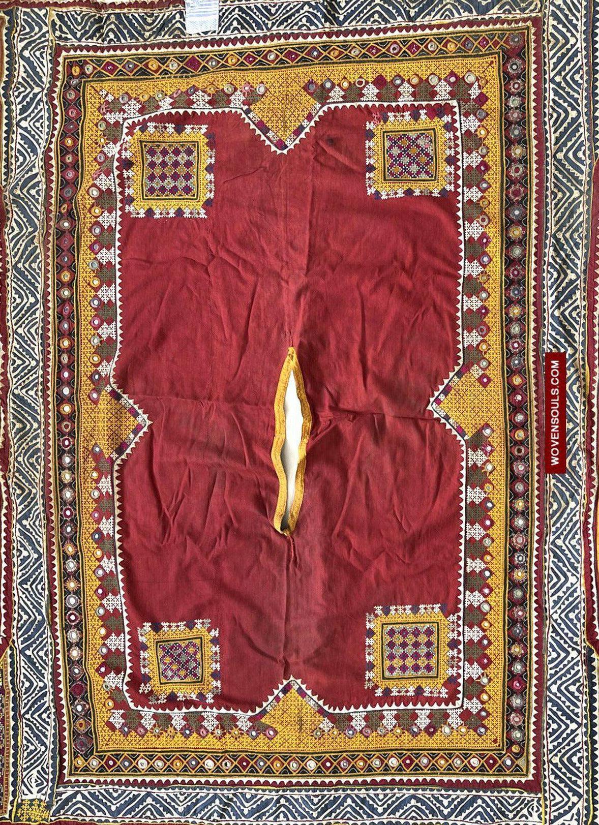 1216 Rare Vintage Ceremonial Camel Cover with Embroidery - Sindh / Rajasthan-WOVENSOULS-Antique-Vintage-Textiles-Art-Decor