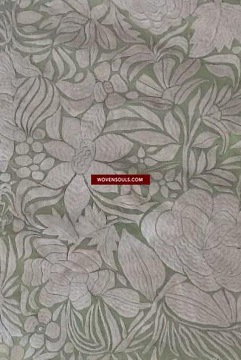 1217 Majestätische antike doppelseitige Stickerei Manila Manton – kantonesische Stickerei –WOVENSOULS-Antike-Vintage-Textilien-Kunst-Dekor