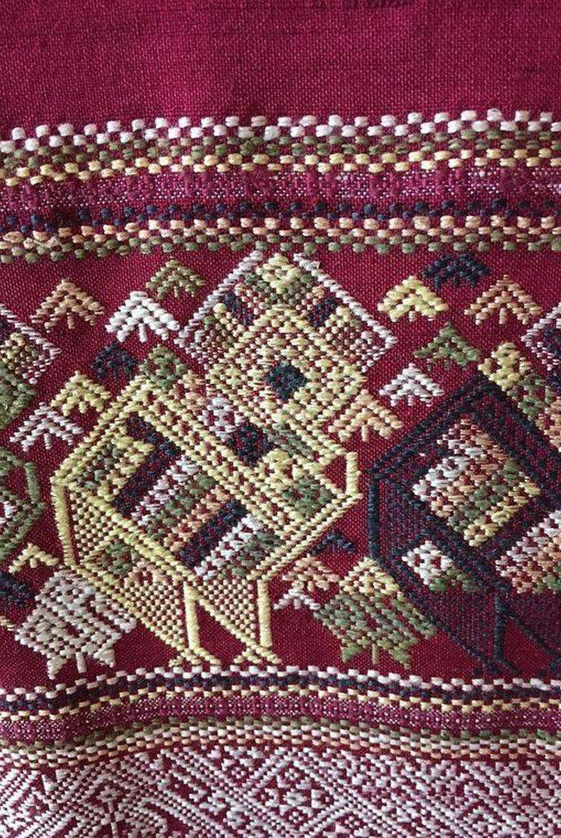 Tessitura di seta vintage del Laos del 1218 - Stola-WOVENSOULS-Arredamento artistico-tessile-vintage-antico
