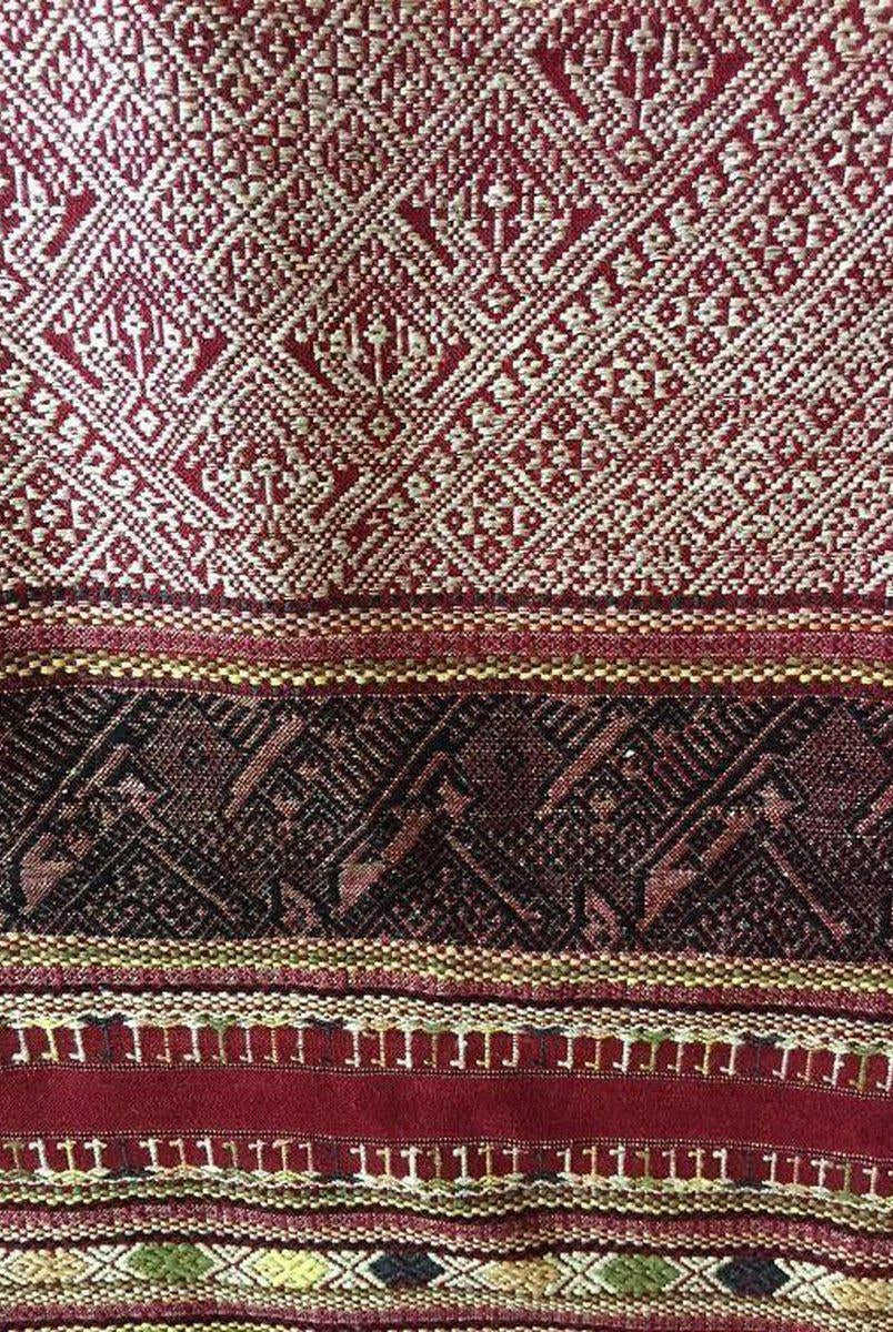 Tessitura di seta vintage del Laos del 1218 - Stola-WOVENSOULS-Arredamento artistico-tessile-vintage-antico