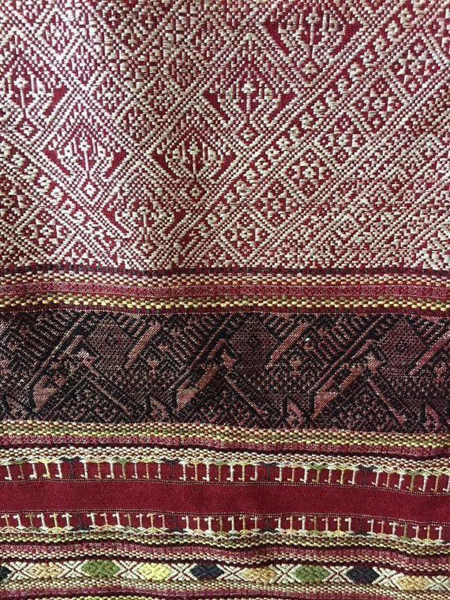 1218 Vintage Laos Silk Weaving - Stole-WOVENSOULS-Antique-Vintage-Textiles-Art-Decor
