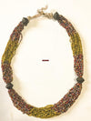 1220 - Antique Tribal Bead Necklace with Glass and 4 Bronze beads - Odisha-WOVENSOULS-Antique-Vintage-Textiles-Art-Decor