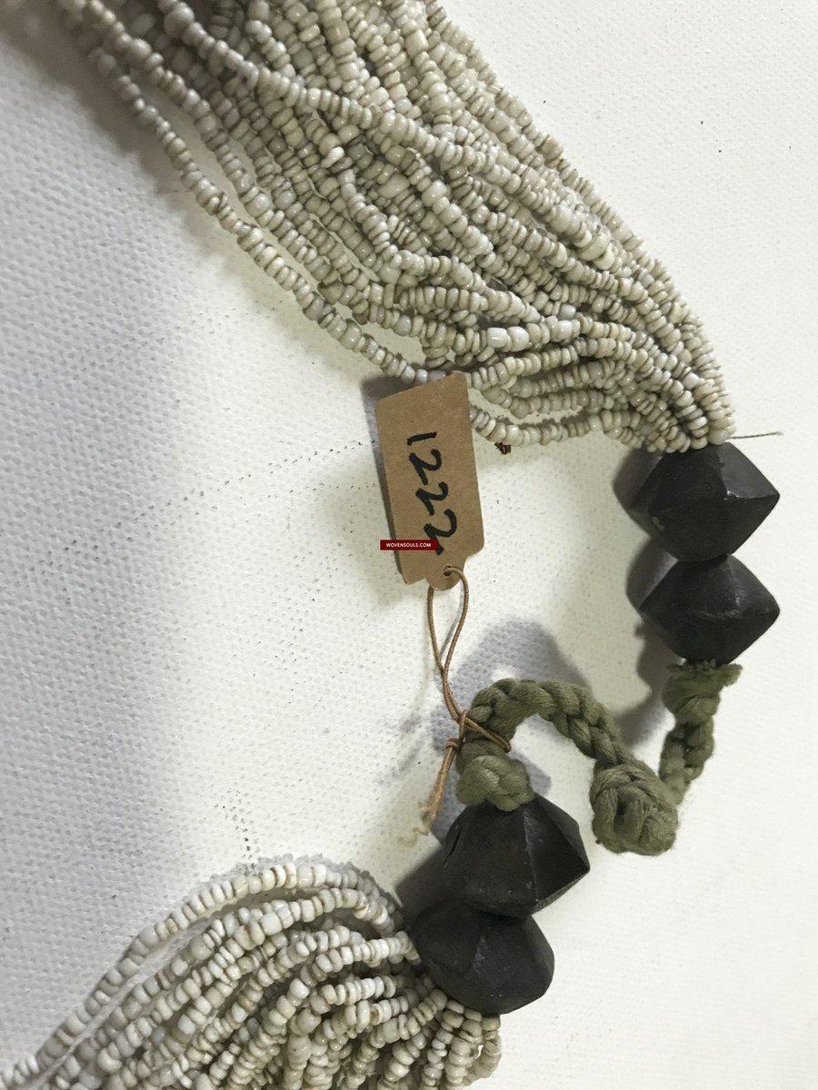 1222 Antique Tribal Bead Necklace with Glass and Bronze beads - Odisha-WOVENSOULS-Antique-Vintage-Textiles-Art-Decor