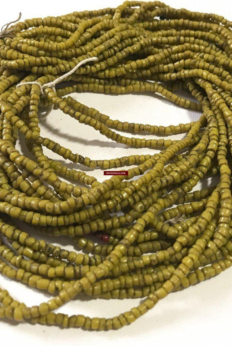 1225 -SOLD Old Heirloom Bonda Tribal Venetian Trade beads - Glass Bead Necklace - Odisha-WOVENSOULS-Antique-Vintage-Textiles-Art-Decor