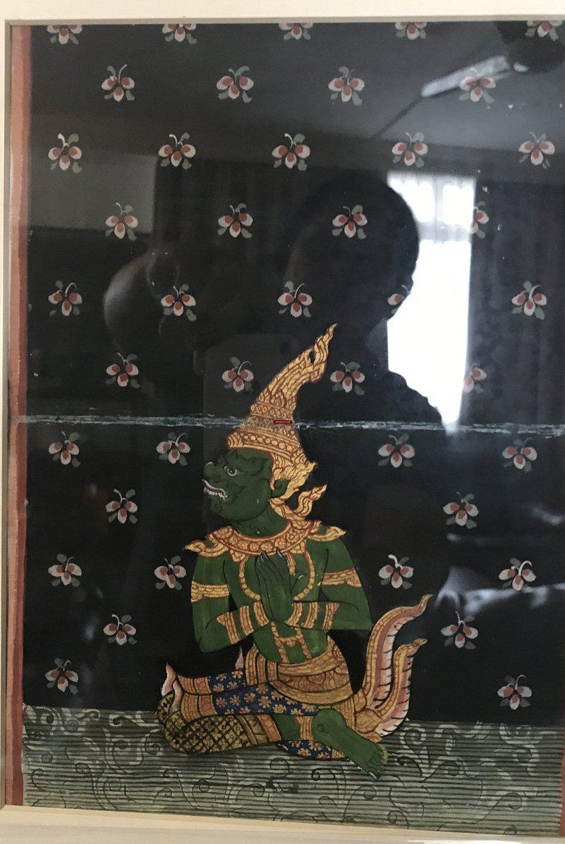 1226-A SOLD Antique Thai Painting from Phra Malai Manuscript-WOVENSOULS-Antique-Vintage-Textiles-Art-Decor