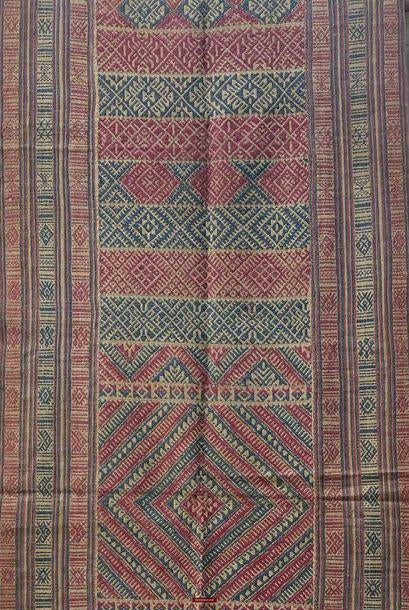 1229 Antiker handgewebter Schal in Museumsqualität aus Bhutan-WOVENSOULS-Antike-Vintage-Textilien-Kunst-Dekor