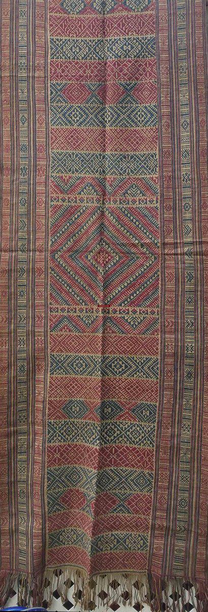1229 Châle tissé à la main du Bhoutan de qualité musée antique-WOVENSOULS-Antique-Vintage-Textiles-Art-Décor
