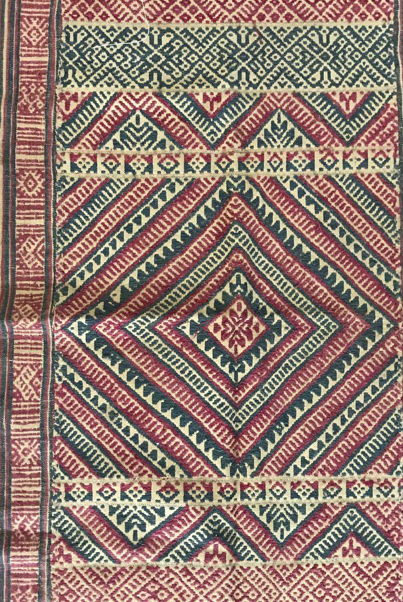 1229 Antique Museum Quality Bhutan Handwoven Shawl-WOVENSOULS-Antique-Vintage-Textiles-Art-Decor