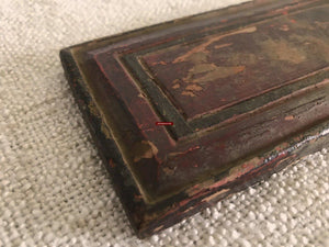 1238 Antique Wood Manuscript Sutra Cover with Painting-WOVENSOULS-Antique-Vintage-Textiles-Art-Decor