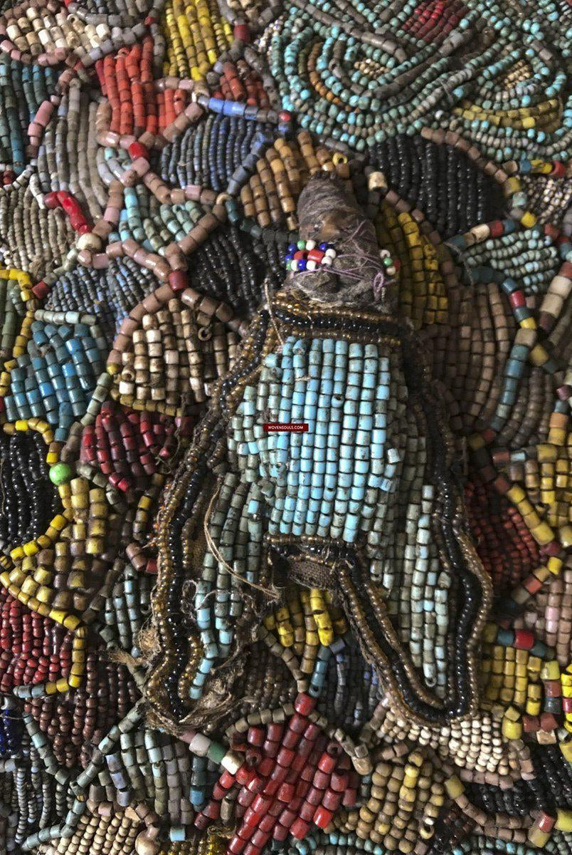 1239 Antique Beaded Yoruba Shango Priest Ceremonial Tunic Masterpiece-WOVENSOULS-Antique-Vintage-Textiles-Art-Decor