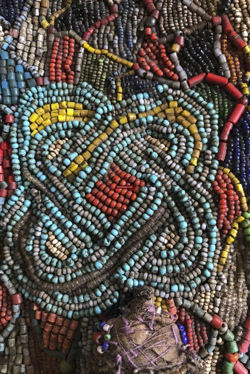 1239 Antique Beaded Yoruba Shango Priest Ceremonial Tunic Masterpiece-WOVENSOULS-Antique-Vintage-Textiles-Art-Decor