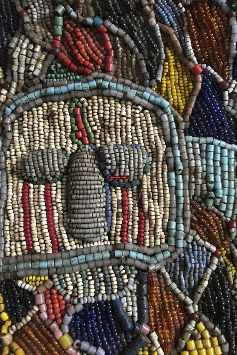 1239 Antique Beaded Yoruba Shango Priest Ceremonial Tunic Masterpiece-WOVENSOULS-Antique-Vintage-Textiles-Art-Decor