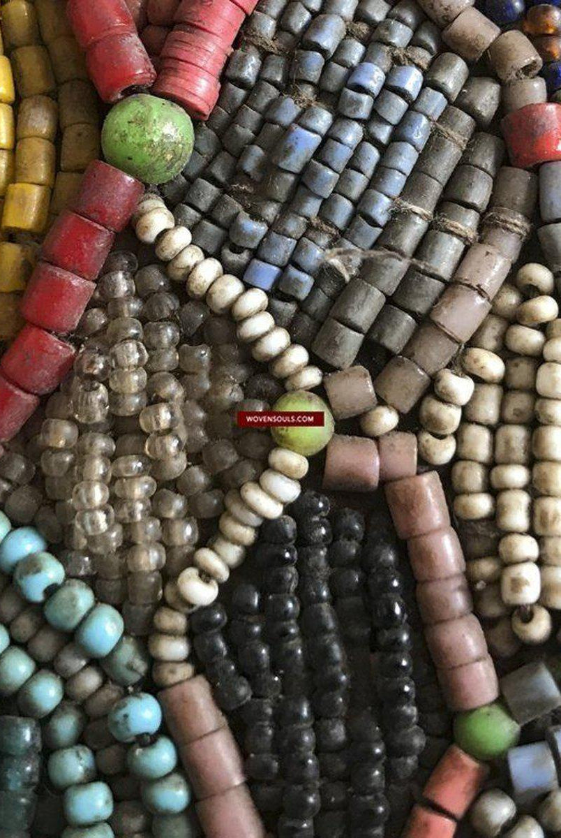 1239 Antique Beaded Yoruba Shango Priest Ceremonial Tunic Masterpiece-WOVENSOULS-Antique-Vintage-Textiles-Art-Decor