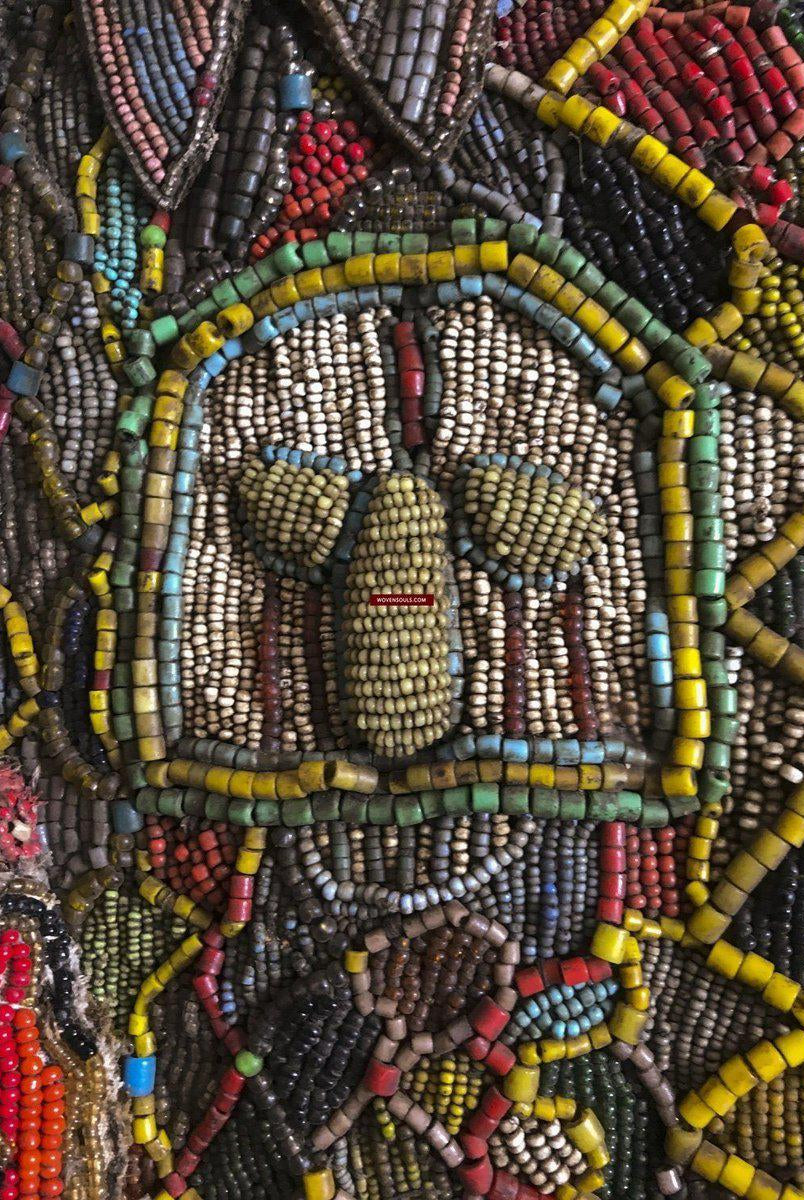 1239 Antique Beaded Yoruba Shango Priest Ceremonial Tunic Masterpiece-WOVENSOULS-Antique-Vintage-Textiles-Art-Decor
