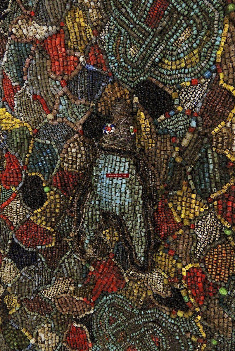1239 Antique Beaded Yoruba Shango Priest Ceremonial Tunic Masterpiece-WOVENSOULS-Antique-Vintage-Textiles-Art-Decor