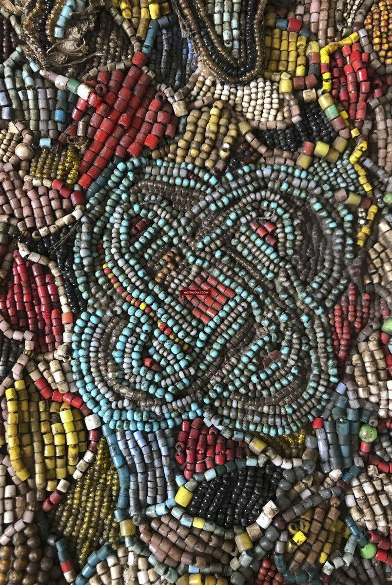 1239 Antique Beaded Yoruba Shango Priest Ceremonial Tunic Masterpiece-WOVENSOULS-Antique-Vintage-Textiles-Art-Decor