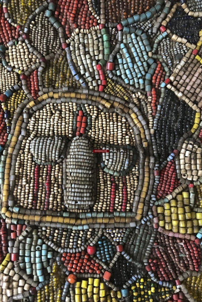 1239 Antique Beaded Yoruba Shango Priest Ceremonial Tunic Masterpiece-WOVENSOULS-Antique-Vintage-Textiles-Art-Decor