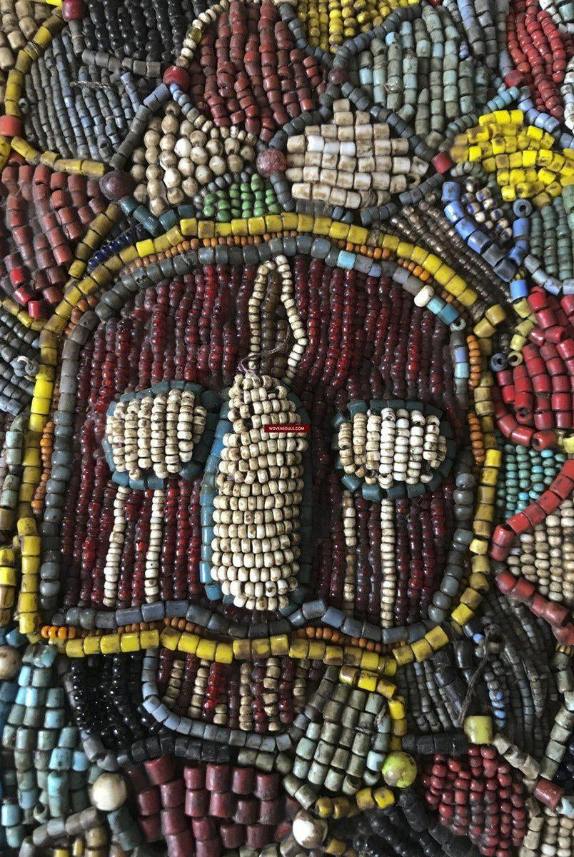 1239 Antique Beaded Yoruba Shango Priest Ceremonial Tunic Masterpiece-WOVENSOULS-Antique-Vintage-Textiles-Art-Decor