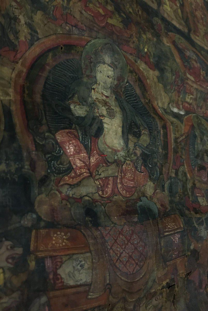 1241 Thangka antique du Tibet - Vajrasattva-WOVENSOULS-Antique-Vintage-Textiles-Art-Décor