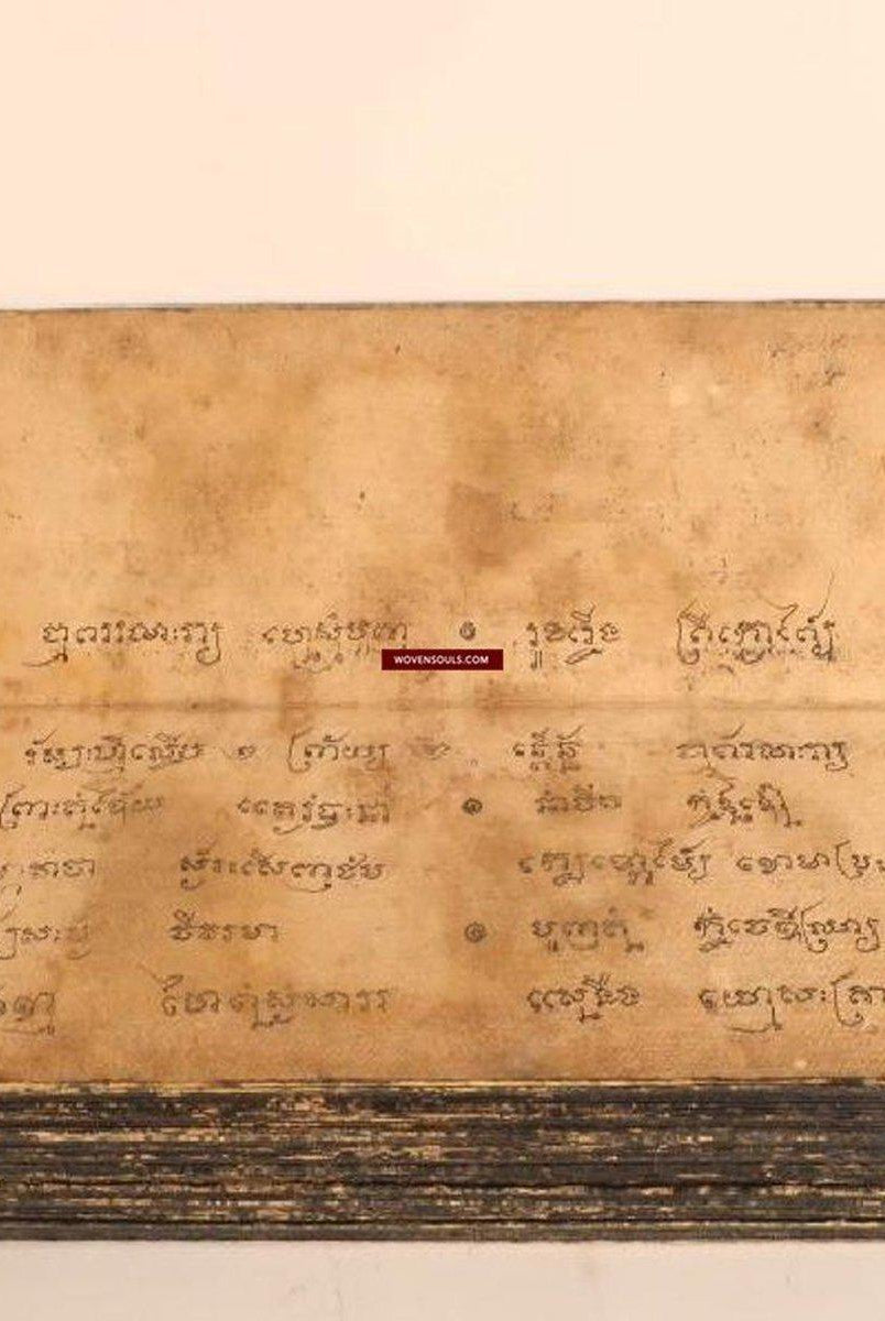 1244 Antique Buddhist Thai Manuscript Phra Malai with Illuminated Paintings-WOVENSOULS-Antique-Vintage-Textiles-Art-Decor
