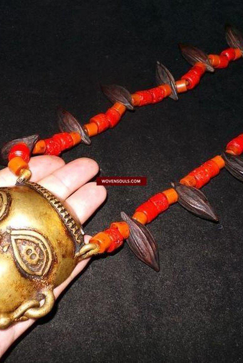 1249 Old Heirloom Naga Tribal Bead Necklace - SOLD-WOVENSOULS-Antique-Vintage-Textiles-Art-Decor