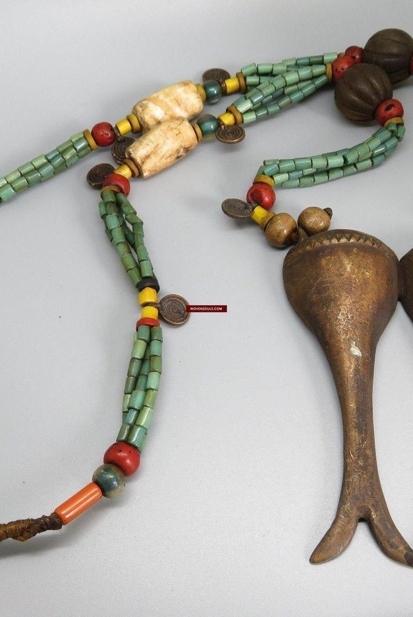 1250 Old Heirloom Naga Tribal Bead Necklace-WOVENSOULS-Antique-Vintage-Textiles-Art-Decor
