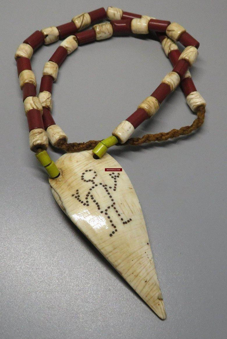 1251 Old Heirloom Naga Tribal Bead Necklace-WOVENSOULS-Antique-Vintage-Textiles-Art-Decor