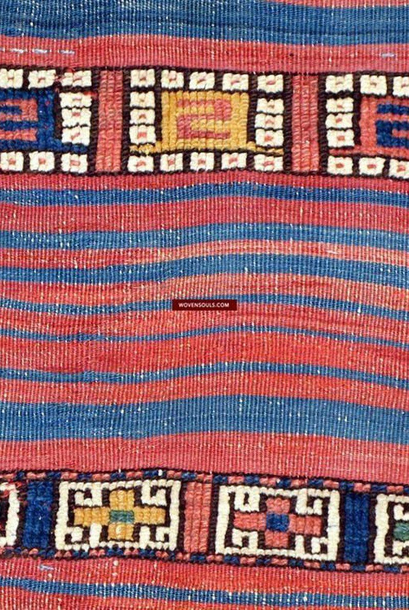1257 Rare Antique Anatolian Yuncu Kilim avec bandes de poils - Galerie-2-WOVENSOULS-Antique-Vintage-Textiles-Art-Décor