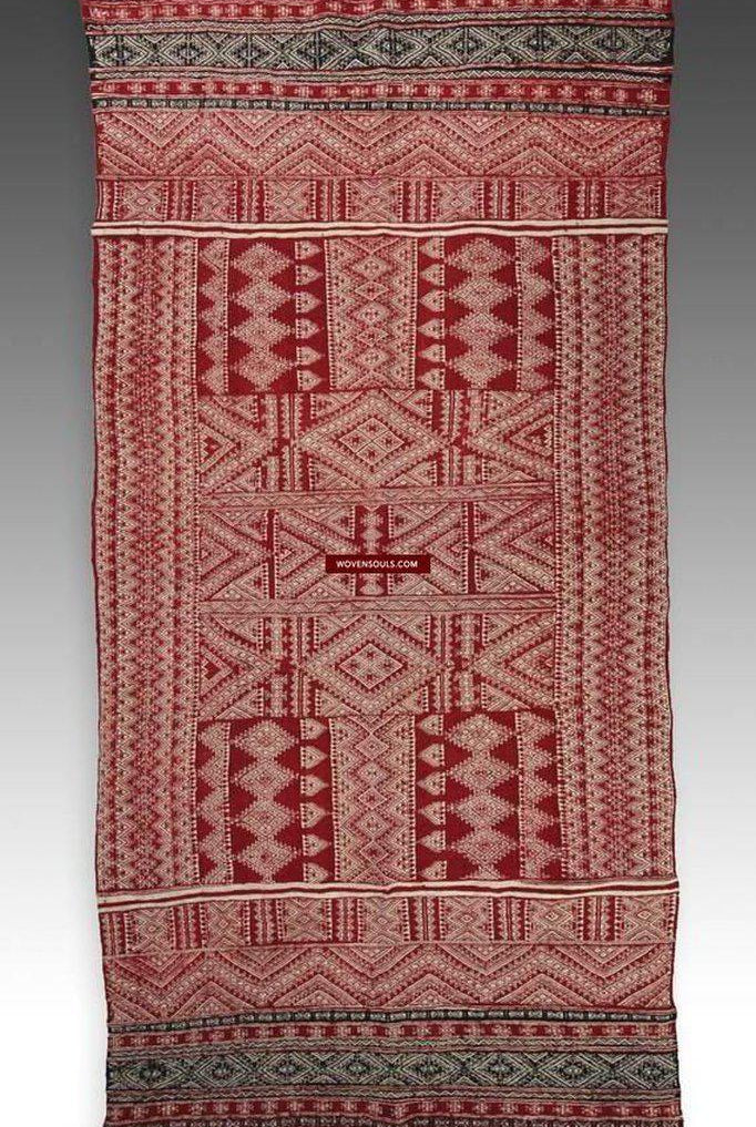 1258 Antique Bakhnoug Shawl - Textile Art Masterpiece-WOVENSOULS-Antique-Vintage-Textiles-Art-Decor