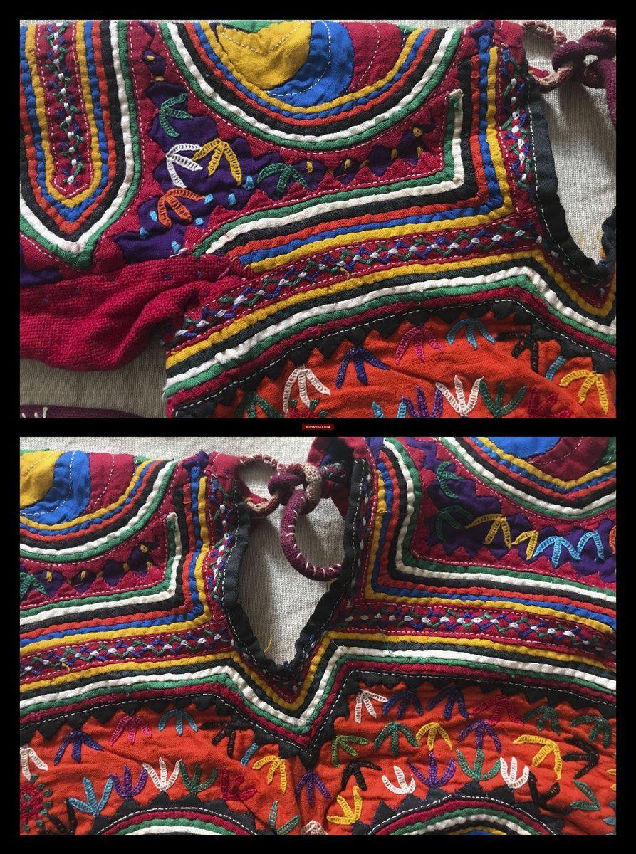 1267 Vintage Choli Blouse with Embroidery-WOVENSOULS-Antique-Vintage-Textiles-Art-Decor