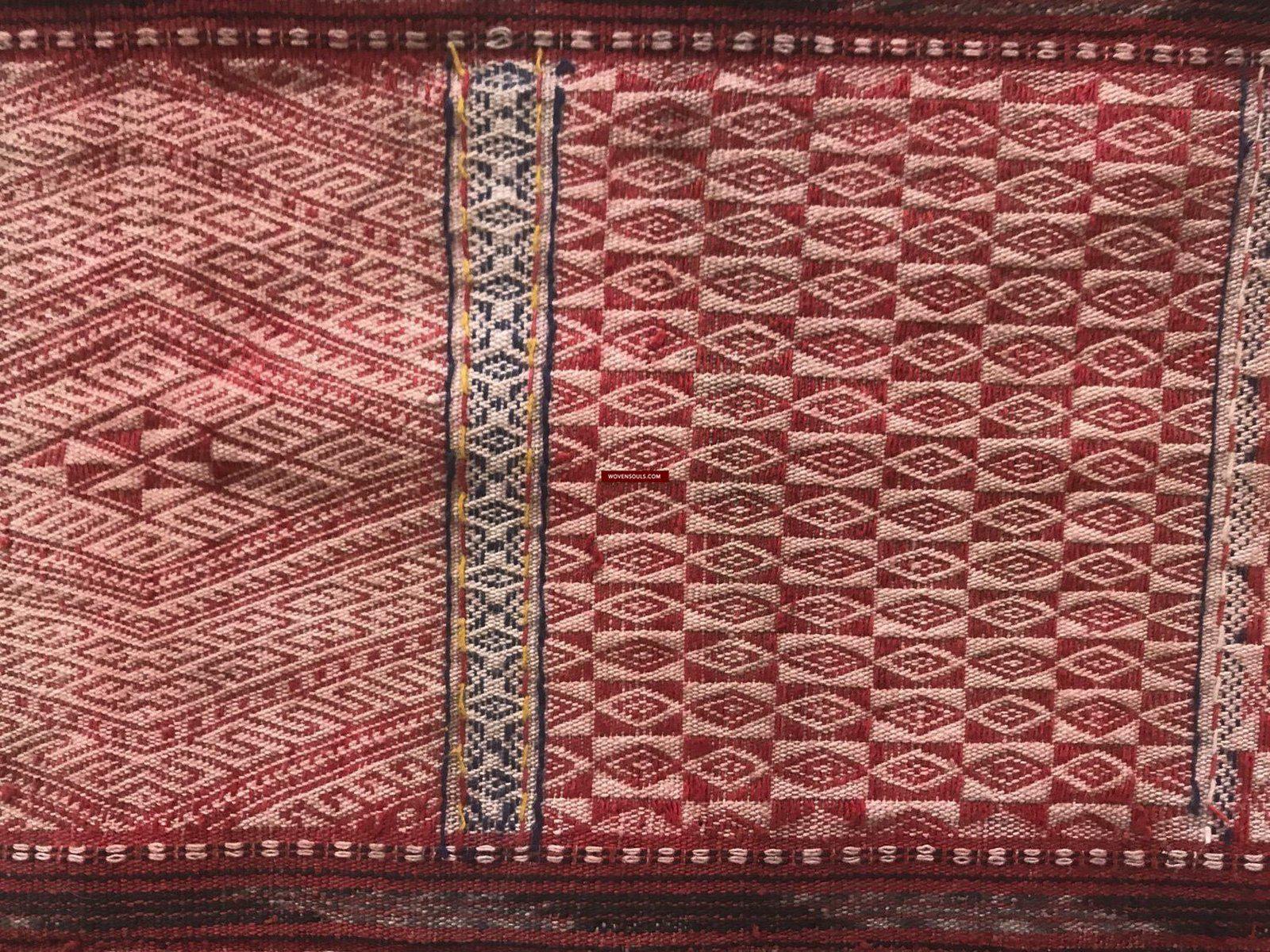 1275 Complete Vintage Hilltribe Woven Skirt from Vietnam-WOVENSOULS-Antique-Vintage-Textiles-Art-Decor