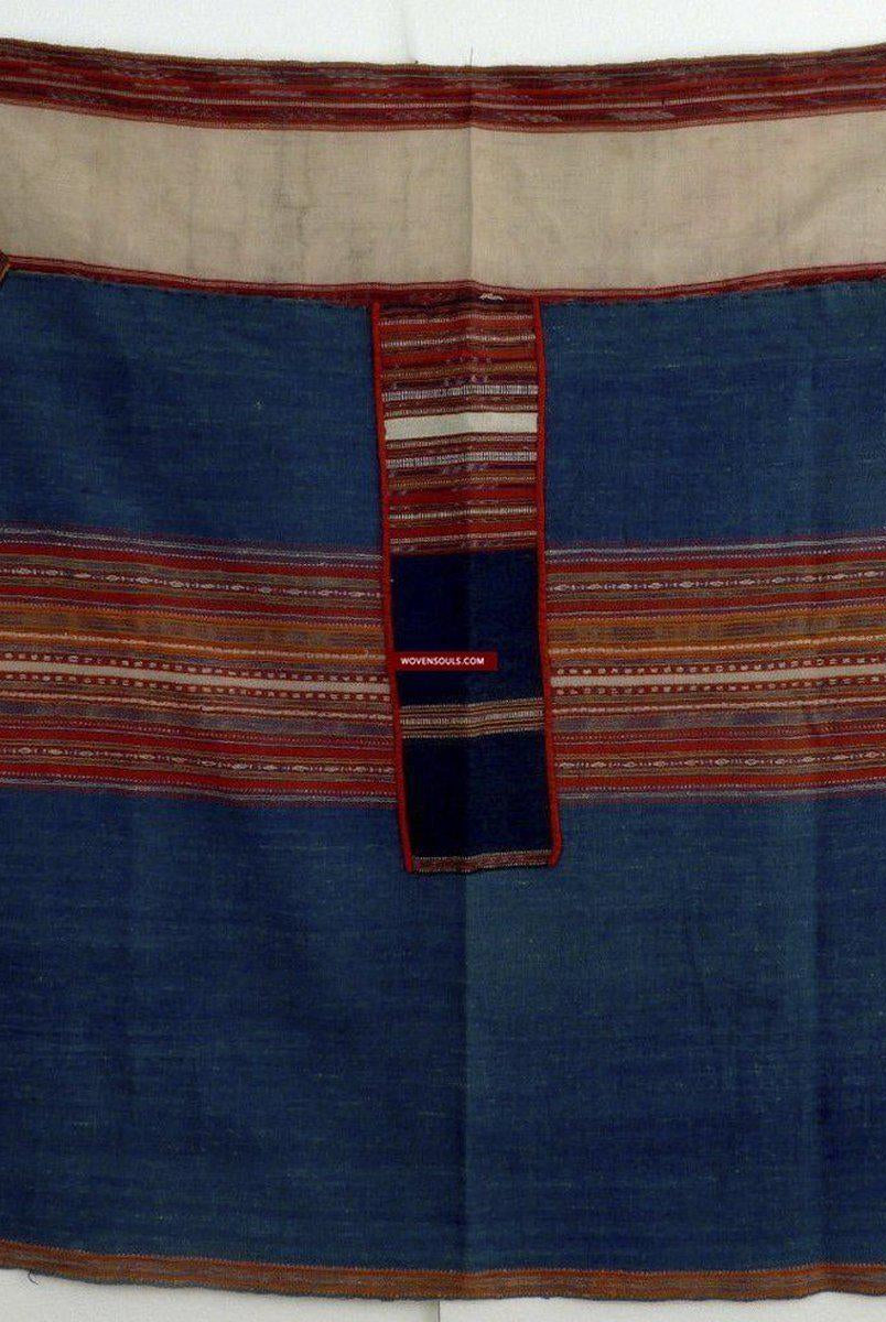 1275 Complete Vintage Hilltribe Woven Skirt from Vietnam-WOVENSOULS-Antique-Vintage-Textiles-Art-Decor